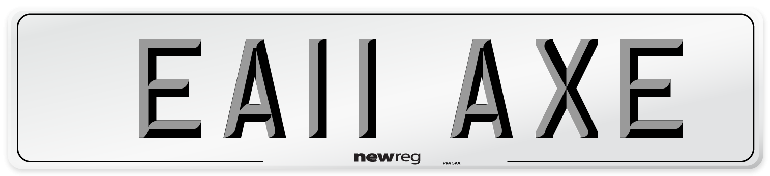 EA11 AXE Number Plate from New Reg